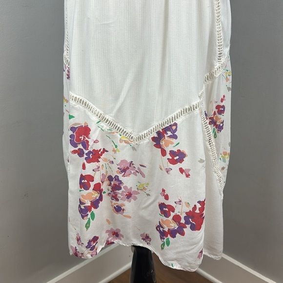 O'Neill Petra Cream Floral Print Halter Dress Sz L - Picture 7 of 13